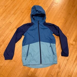 L.L. Bean Kids Blue and Navy Raincoat size M 10-12